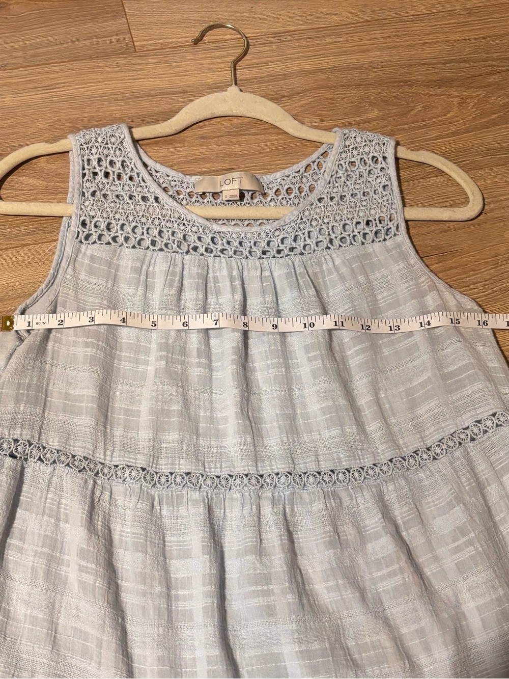 LOFT Light Blue Sleeveless Tank - Picture 8 of 8